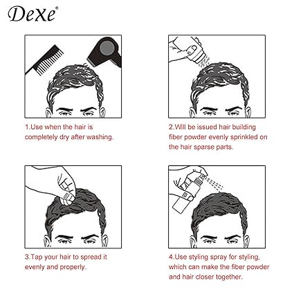 Dexe Hair Building Fibres In Black Color